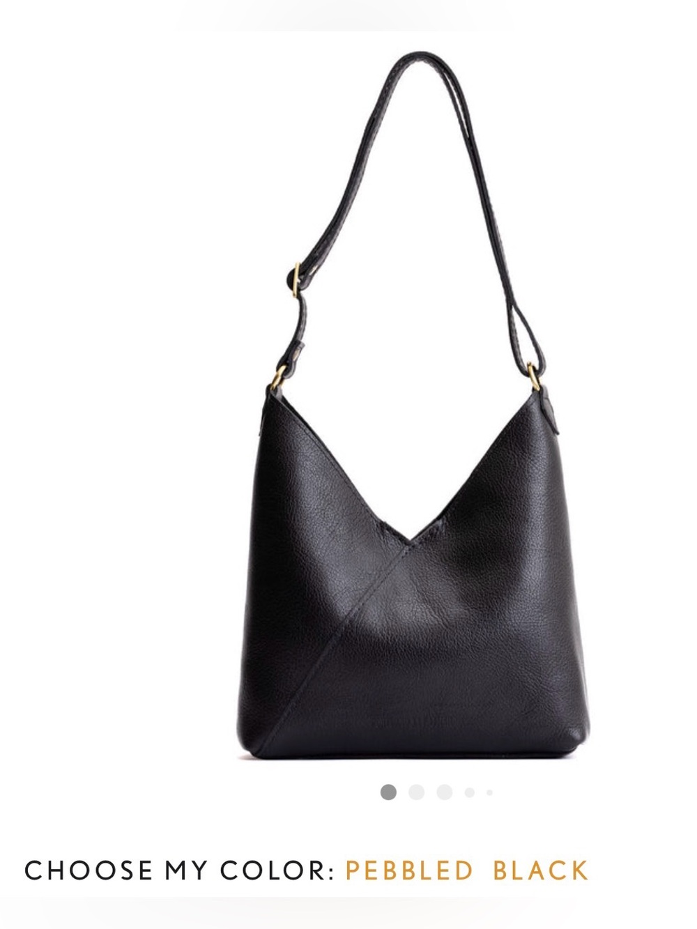 Portland Leather Pebbled Black Naomi Shoulder Bag - Small